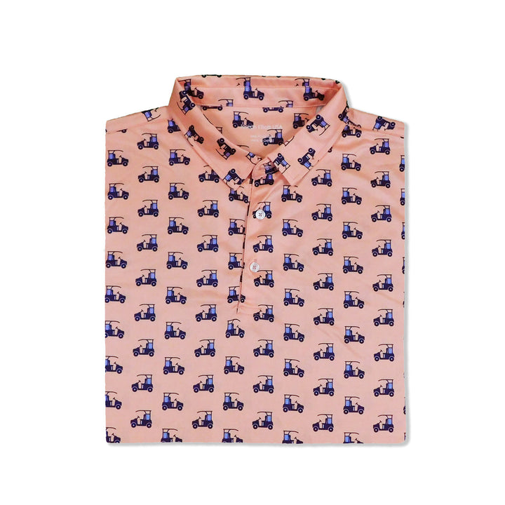 Encourse - Coral Orange Men's Golf Shirt Polo